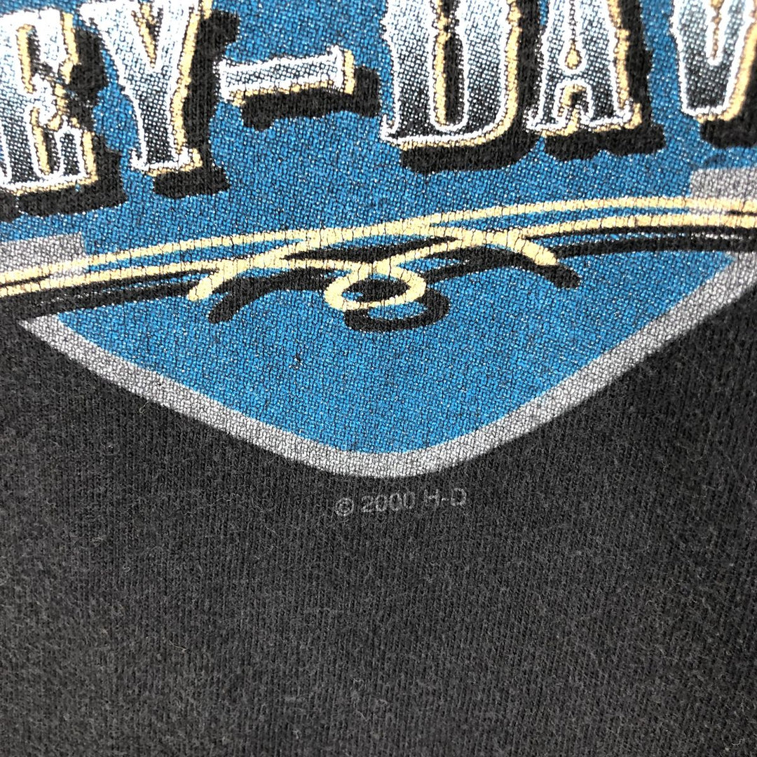Harley-Davidson Motorcycle Bike T-shirt Made in USA Men's XL cotton black type Vintage Second Hand