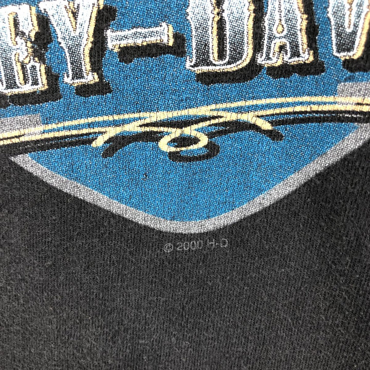 Harley-Davidson Motorcycle Bike T-shirt Made in USA Men's XL cotton black type Vintage Second Hand