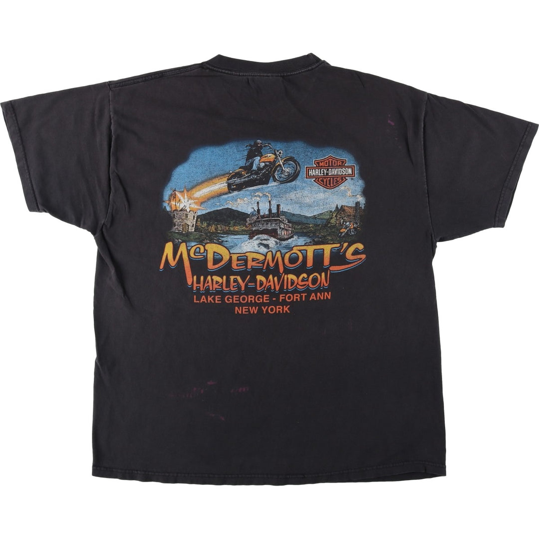 Harley-Davidson Motorcycle Bike T-shirt Made in USA Men's XL cotton black type Vintage Second Hand