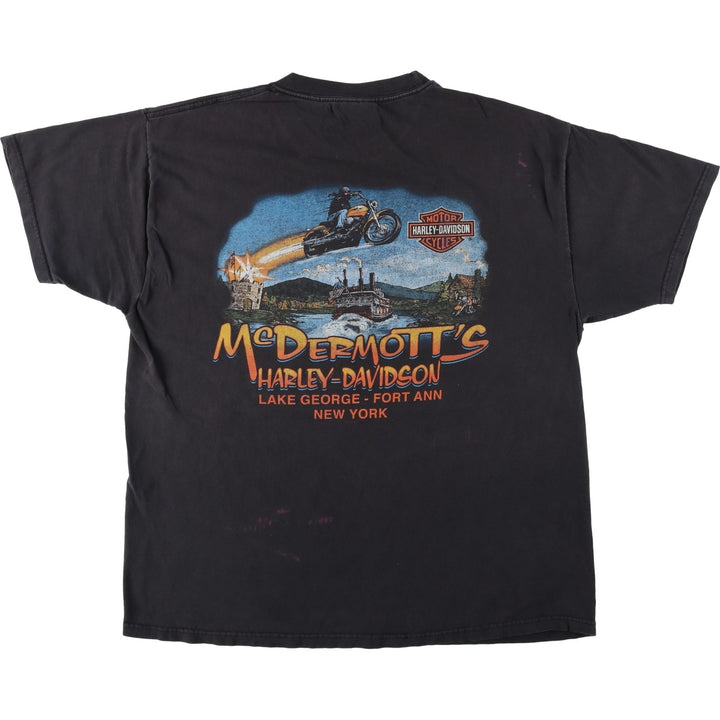 Harley-Davidson Motorcycle Bike T-shirt Made in USA Men's XL cotton black type Vintage Second Hand