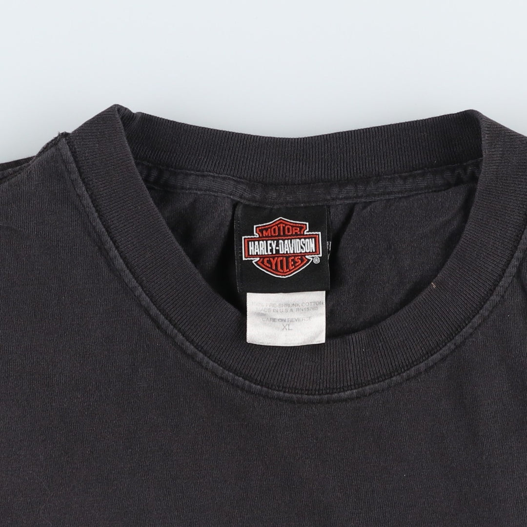 Harley-Davidson Motorcycle Bike T-shirt Made in USA Men's XL cotton black type Vintage Second Hand