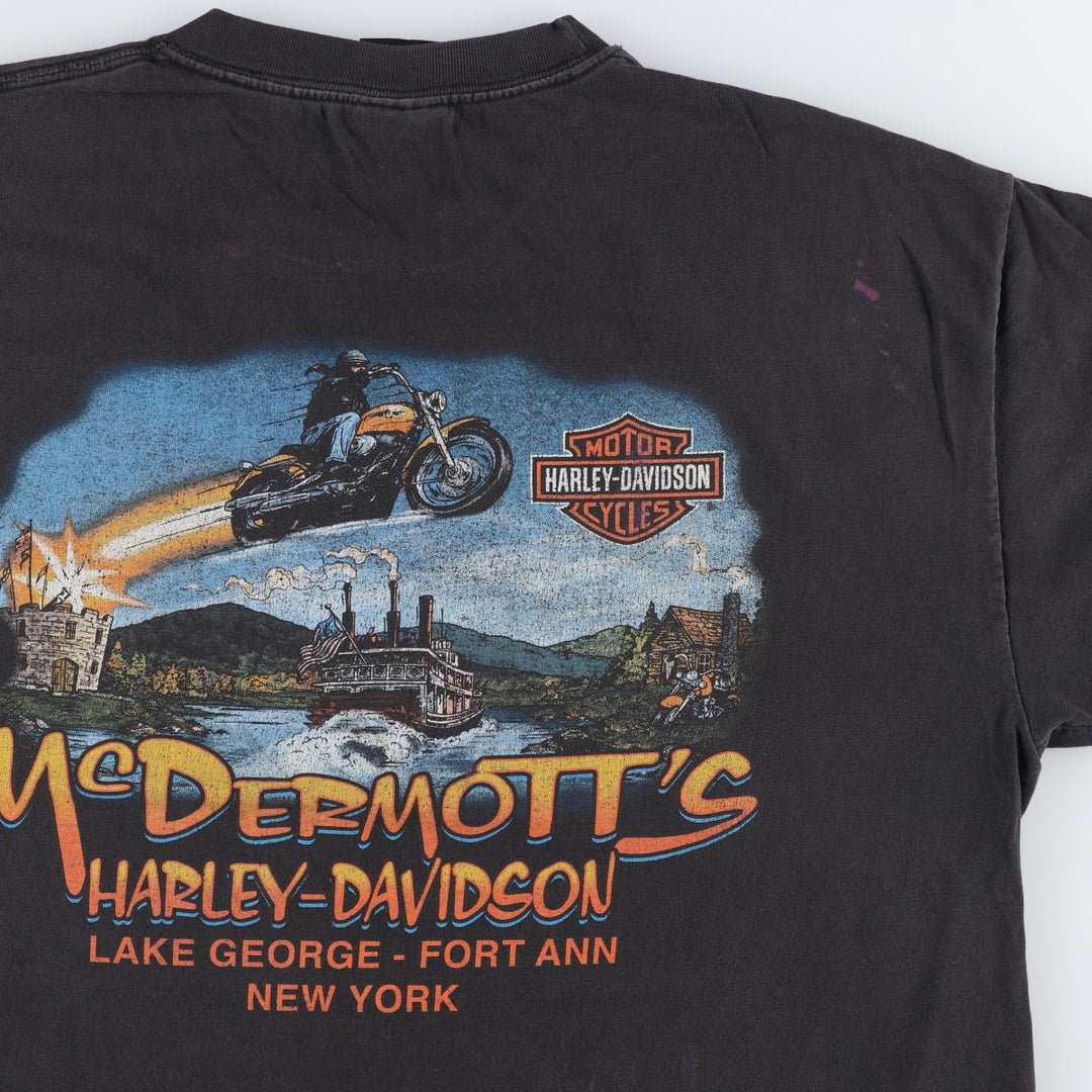 Harley-Davidson Motorcycle Bike T-shirt Made in USA Men's XL cotton black type Vintage Second Hand