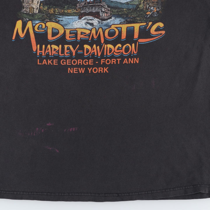Harley-Davidson Motorcycle Bike T-shirt Made in USA Men's XL cotton black type Vintage Second Hand