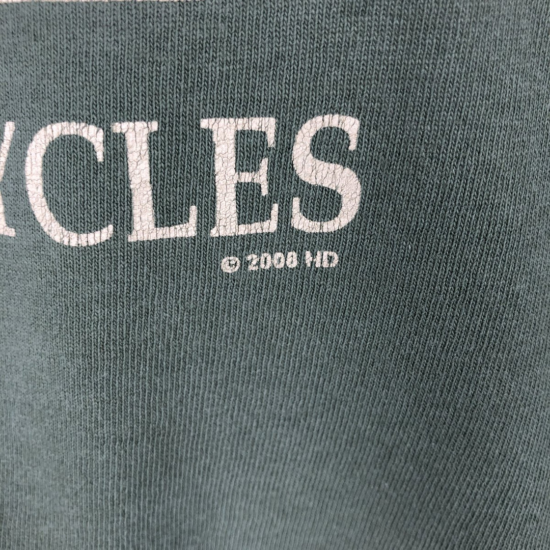 2000'S Harley-Davidson Motorcycle T-Shirt, Made in the EU, Men's Size L (approx.) cotton Khaki type Vintage Second Hand