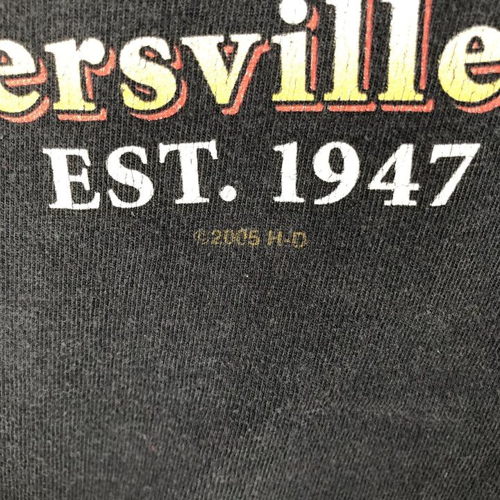 00'S Harley-Davidson Fire Pattern Motorcycle Bike T-Shirt Made in USA Men's XL cotton black type Vintage Second Hand