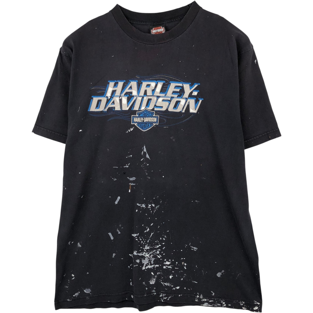 00'S Harley-Davidson Motorcycle Bike T-shirt Made in USA Men's XL cotton black type Vintage Second Hand