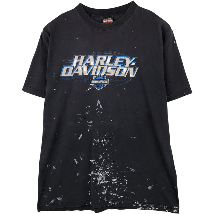 00'S Harley-Davidson Motorcycle Bike T-shirt Made in USA Men's XL cotton black type Vintage Second Hand