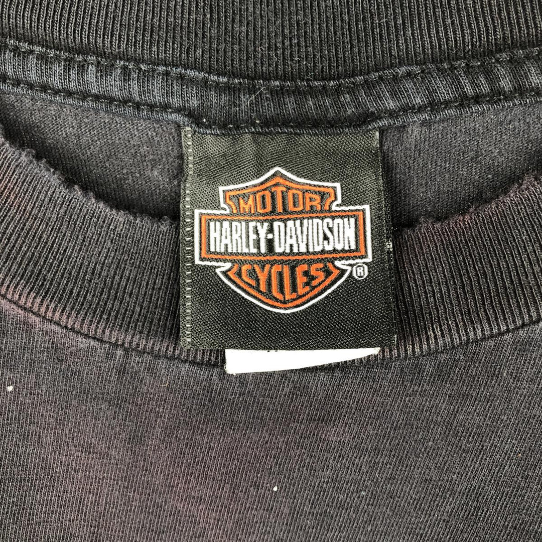 00'S Harley-Davidson Motorcycle Bike T-shirt Made in USA Men's XL cotton black type Vintage Second Hand