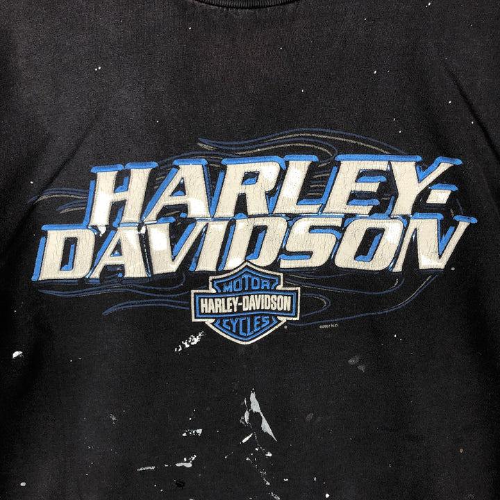 00'S Harley-Davidson Motorcycle Bike T-shirt Made in USA Men's XL cotton black type Vintage Second Hand