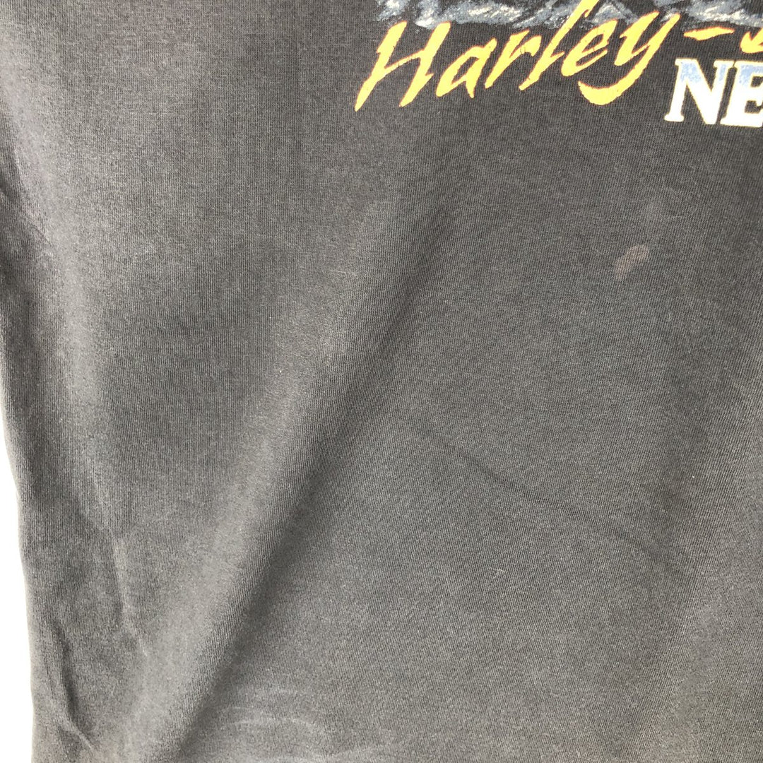 Harley-Davidson Kiwi Pattern Motorcycle T-Shirt, Men's Size XL (approx.) unclear black type Vintage Second Hand