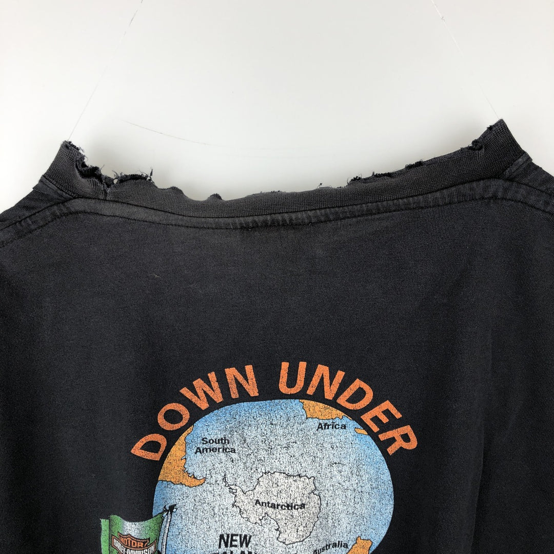 Harley-Davidson Kiwi Pattern Motorcycle T-Shirt, Men's Size XL (approx.) unclear black type Vintage Second Hand