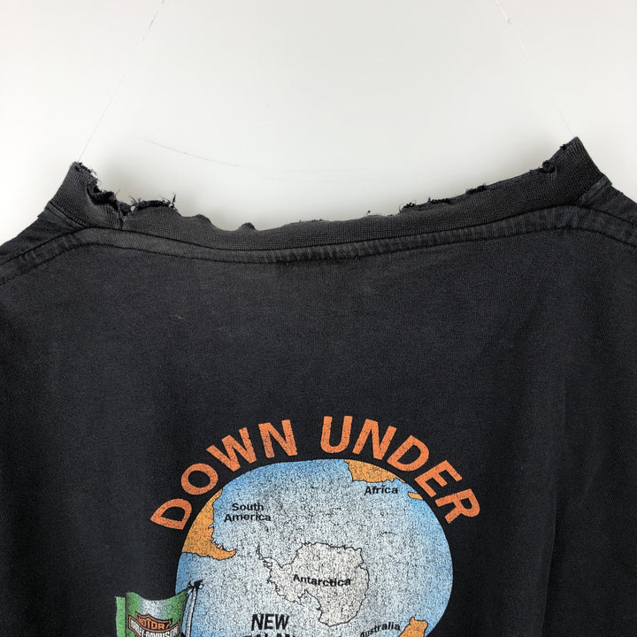 Harley-Davidson Kiwi Pattern Motorcycle T-Shirt, Men's Size XL (approx.) unclear black type Vintage Second Hand