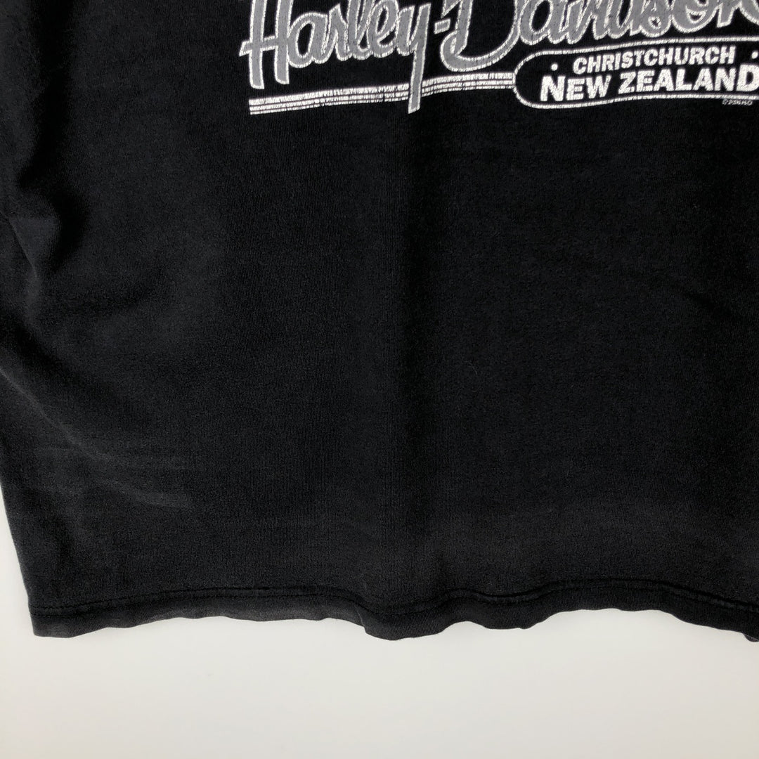 Harley-Davidson Kiwi Pattern Motorcycle T-Shirt, Men's Size XL (approx.) unclear black type Vintage Second Hand