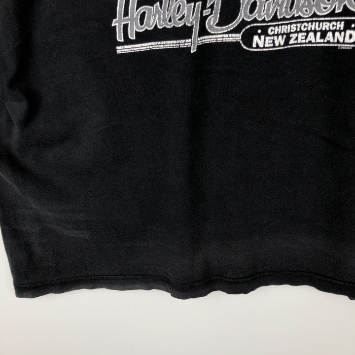 Harley-Davidson Kiwi Pattern Motorcycle T-Shirt, Men's Size XL (approx.) unclear black type Vintage Second Hand