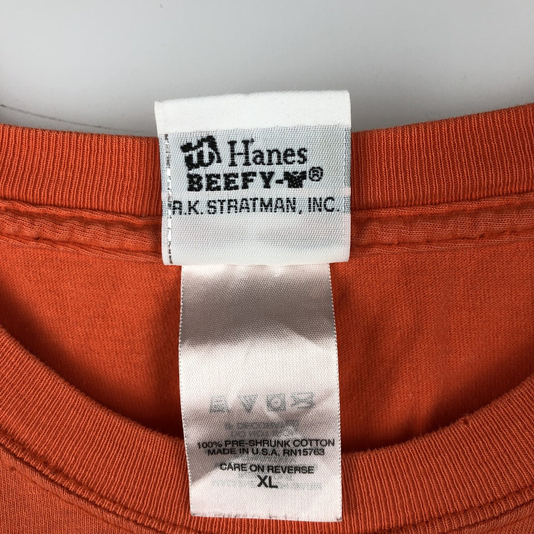 2000'S Hanes Harley-Davidson Eagle Pattern Dragon Pattern Motorcycle T-Shirt, Made in USA, Men's XL equivalent. cotton orange type Vintage Second Hand