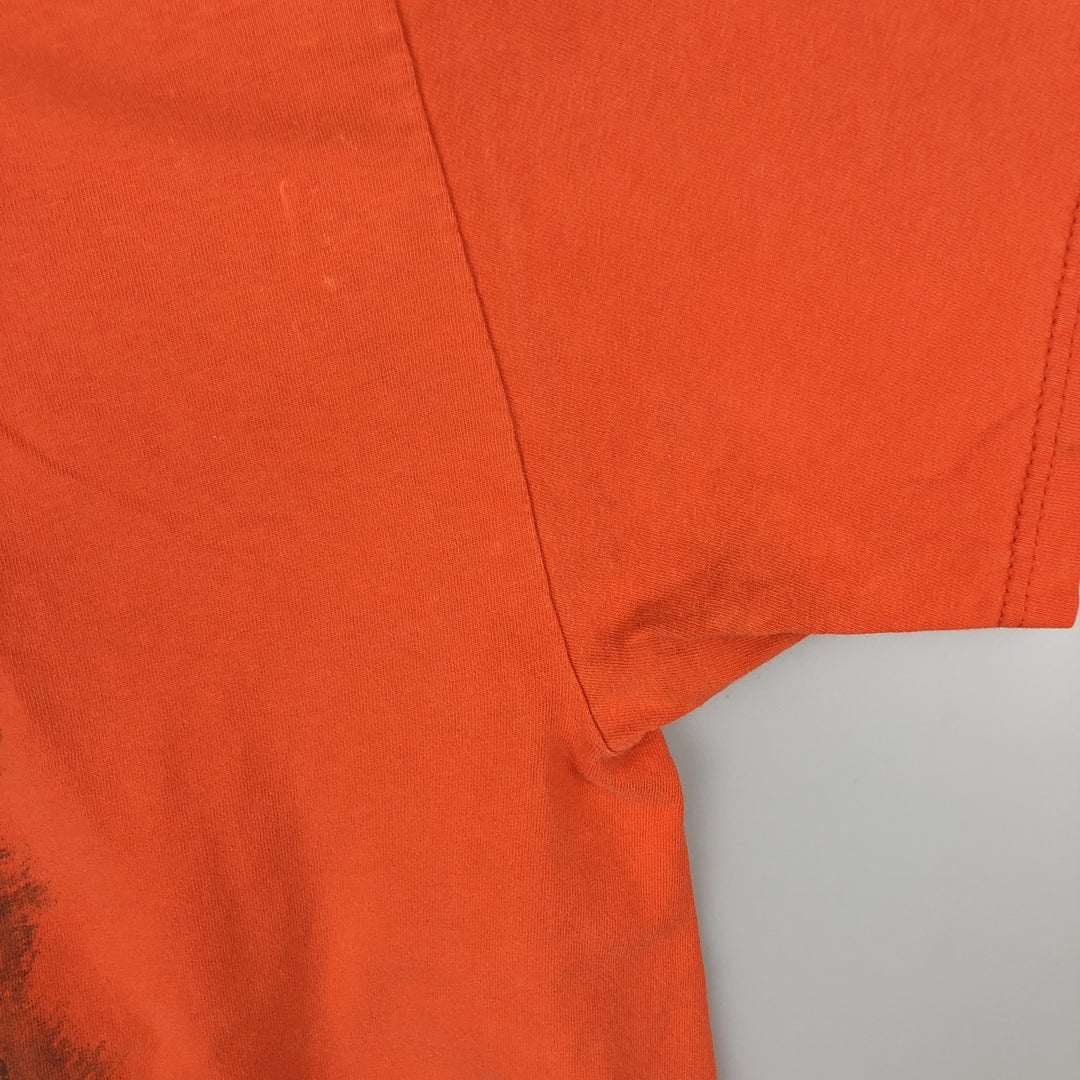2000'S Hanes Harley-Davidson Eagle Pattern Dragon Pattern Motorcycle T-Shirt, Made in USA, Men's XL equivalent. cotton orange type Vintage Second Hand