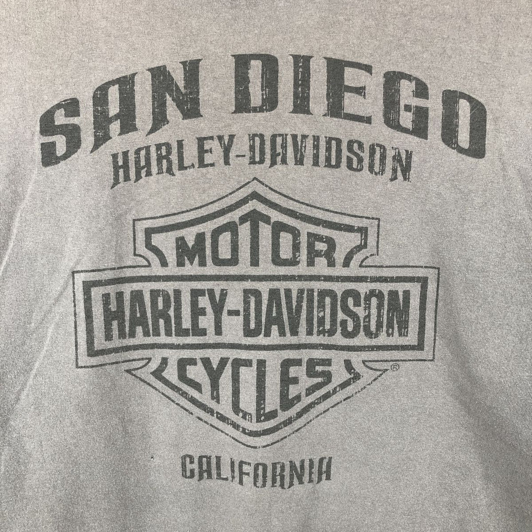 Harley-Davidson Eagle Pattern Motorcycle T-Shirt, Men's XL cotton gray type Vintage Second Hand