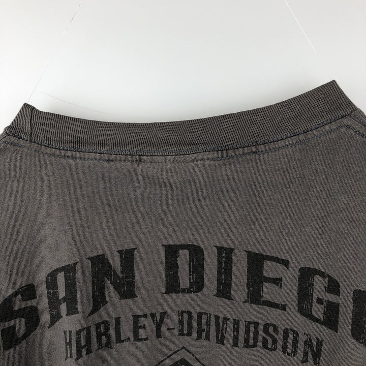 Harley-Davidson Eagle Pattern Motorcycle T-Shirt, Men's XL cotton gray type Vintage Second Hand