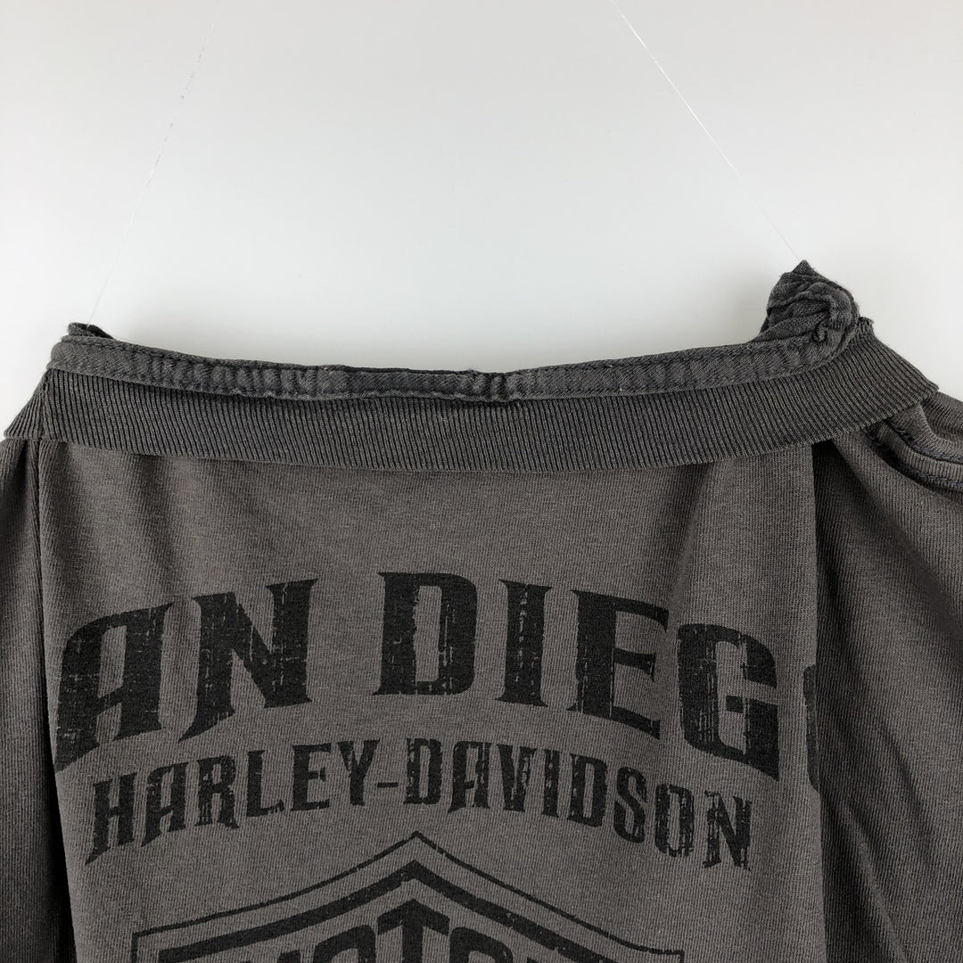 Harley-Davidson Eagle Pattern Motorcycle T-Shirt, Men's XL cotton gray type Vintage Second Hand