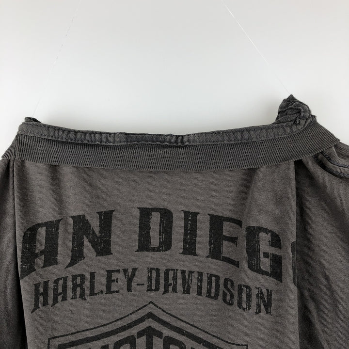 Harley-Davidson Eagle Pattern Motorcycle T-Shirt, Men's XL cotton gray type Vintage Second Hand