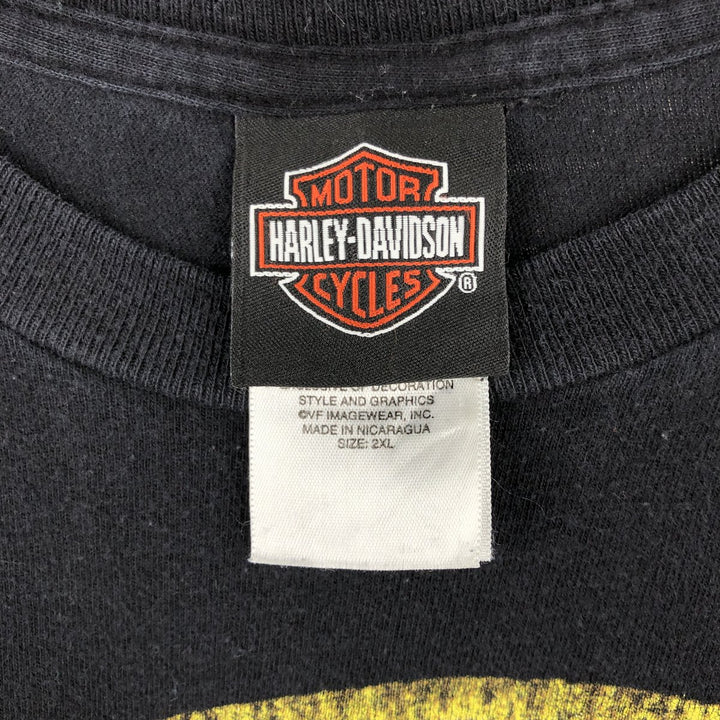 Harley-Davidson Eagle Pattern Motorcycle T-Shirt, Men's XXL (approx.) cotton black type Vintage Second Hand