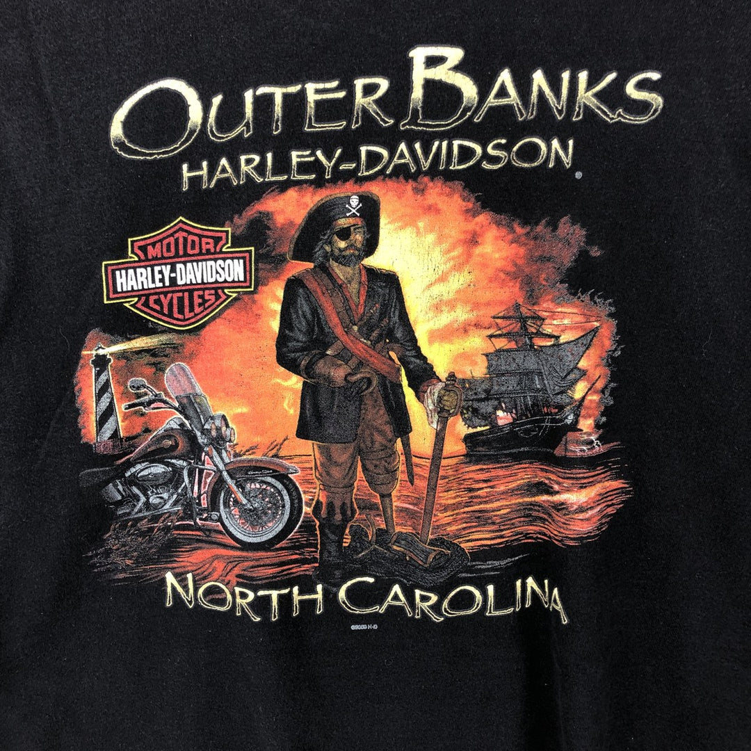 Harley-Davidson Eagle Pattern Motorcycle T-Shirt, Men's XXL (approx.) cotton black type Vintage Second Hand