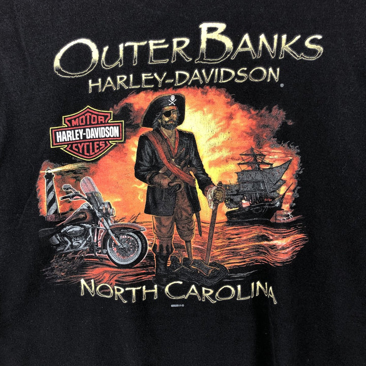 Harley-Davidson Eagle Pattern Motorcycle T-Shirt, Men's XXL (approx.) cotton black type Vintage Second Hand