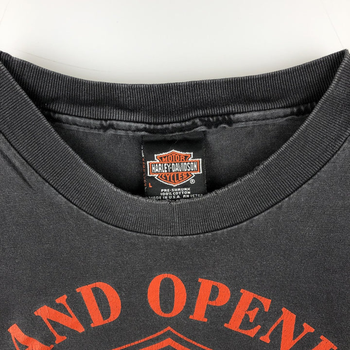 90'S Hanes Harley-Davidson Motorcycle Bike T-Shirt, Made in USA, Men's Size L (approx.), Vintage cotton black type Vintage Second Hand