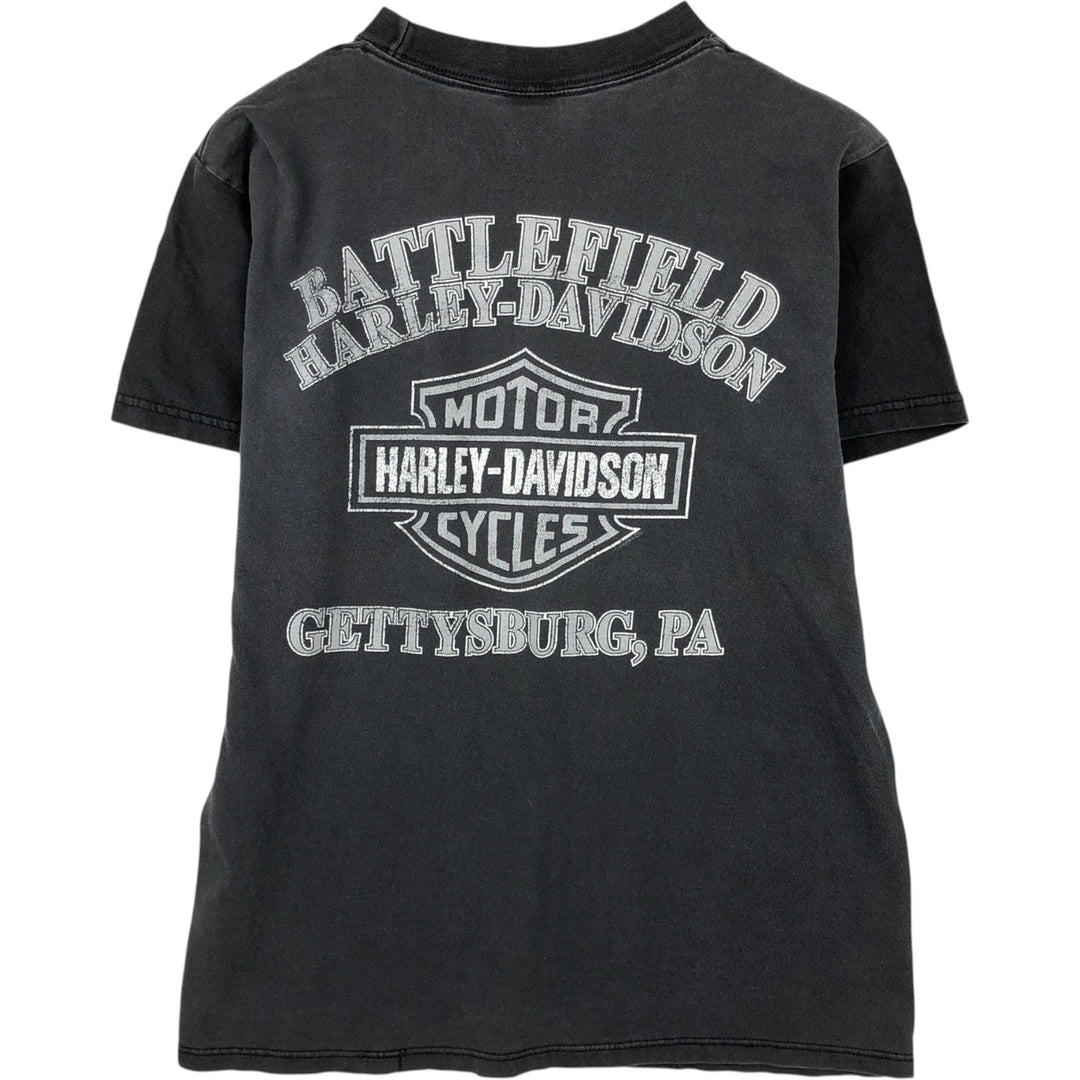 90'S Harley-Davidson Motorcycle Bike T-shirt Made in USA Men's M Vintage cotton black type Vintage Second Hand