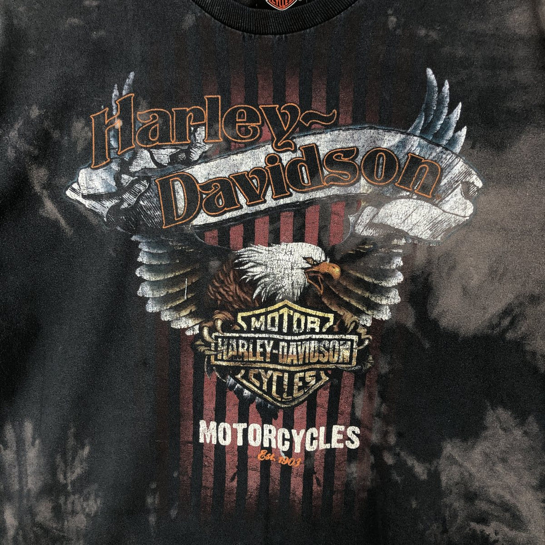 Harley-Davidson Eagle Pattern Motorcycle Bike T-shirt Men's XL cotton black type Vintage Second Hand