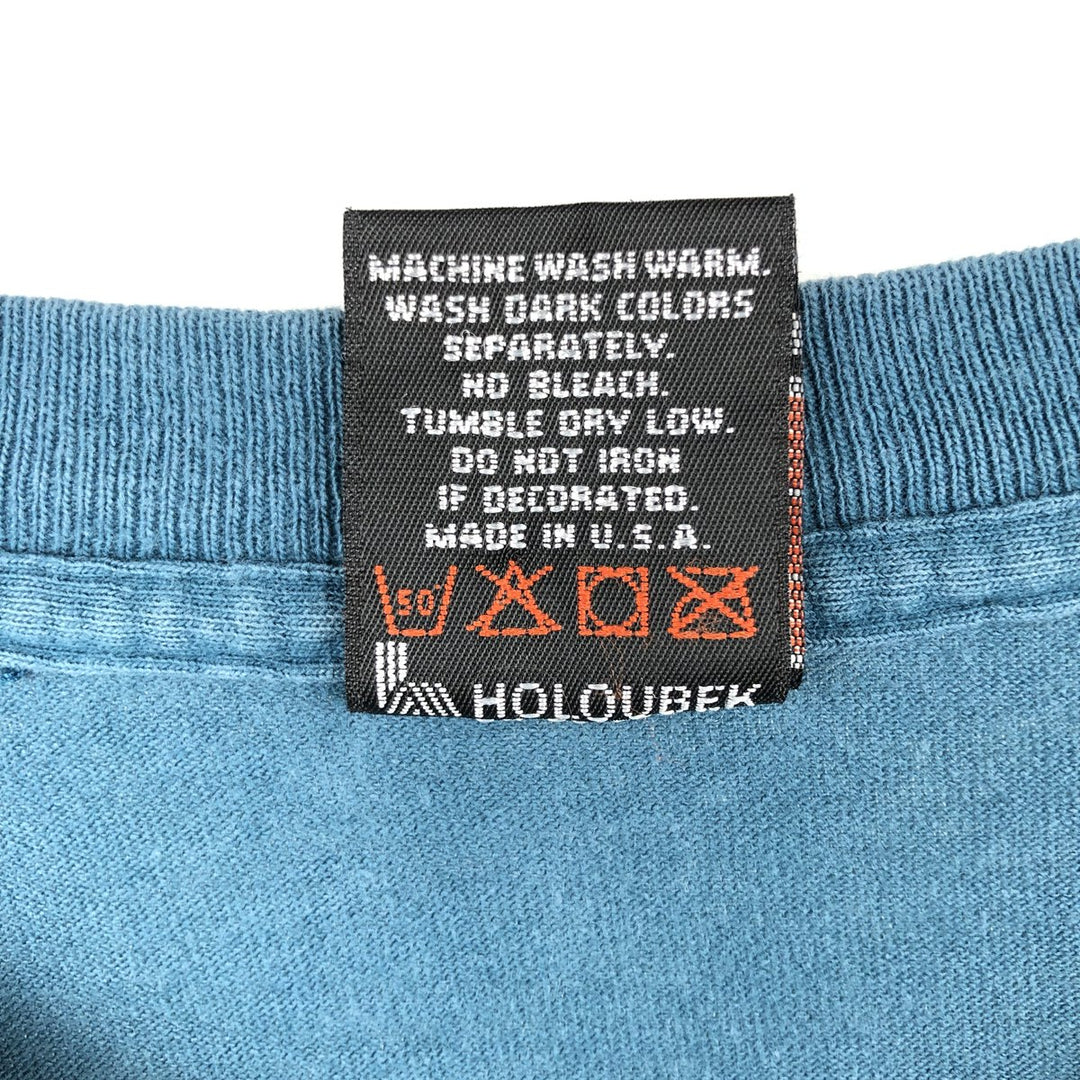 Harley-Davidson Motorcycle Bike T-shirt Made in USA Men's L size cotton blue type Vintage Second Hand