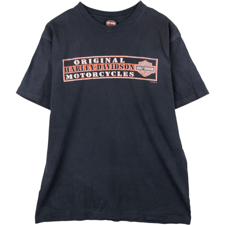 00'S Harley-Davidson Eagle Pattern Motorcycle Bike T-shirt Made in USA Men's XL cotton black type Vintage Second Hand