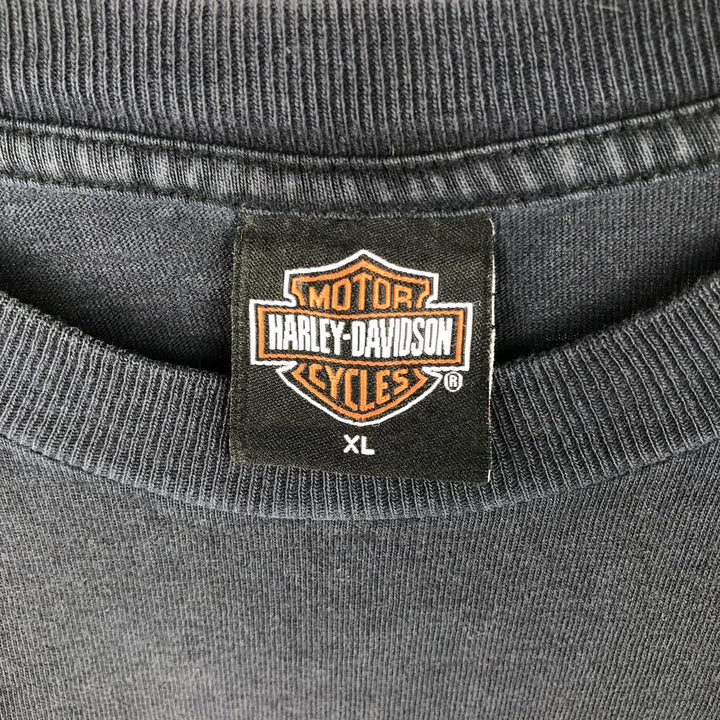 00'S Harley-Davidson Eagle Pattern Motorcycle Bike T-shirt Made in USA Men's XL cotton black type Vintage Second Hand