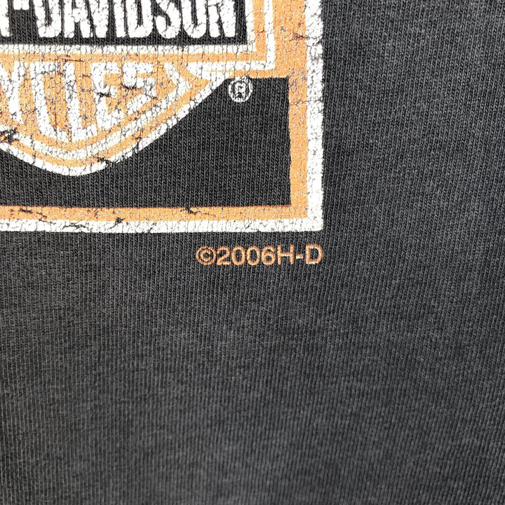 00'S Harley-Davidson Eagle Pattern Motorcycle Bike T-shirt Made in USA Men's XL cotton black type Vintage Second Hand
