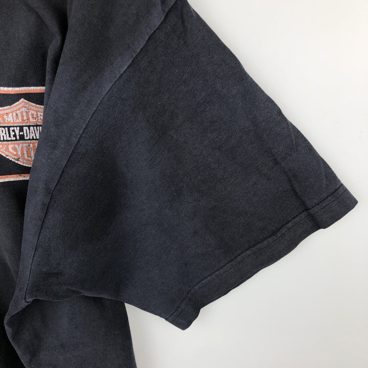 00'S Harley-Davidson Eagle Pattern Motorcycle Bike T-shirt Made in USA Men's XL cotton black type Vintage Second Hand