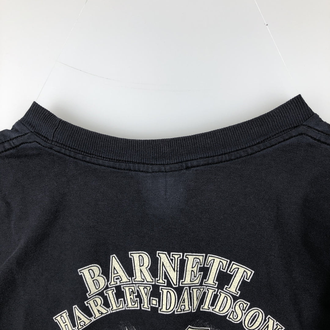 00'S Harley-Davidson Eagle Pattern Motorcycle Bike T-shirt Made in USA Men's XL cotton black type Vintage Second Hand