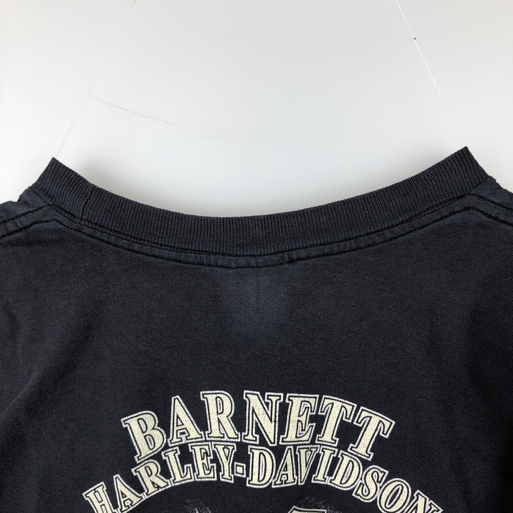 00'S Harley-Davidson Eagle Pattern Motorcycle Bike T-shirt Made in USA Men's XL cotton black type Vintage Second Hand