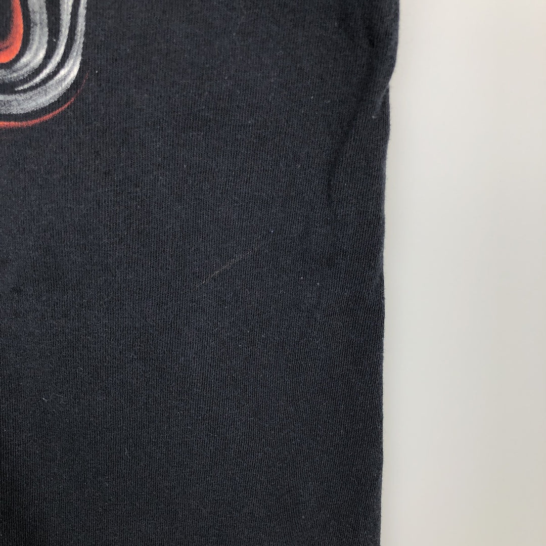 Harley-Davidson Fire Pattern Eagle Pattern Motorcycle Bike T-shirt Men's L size cotton black type Vintage Second Hand