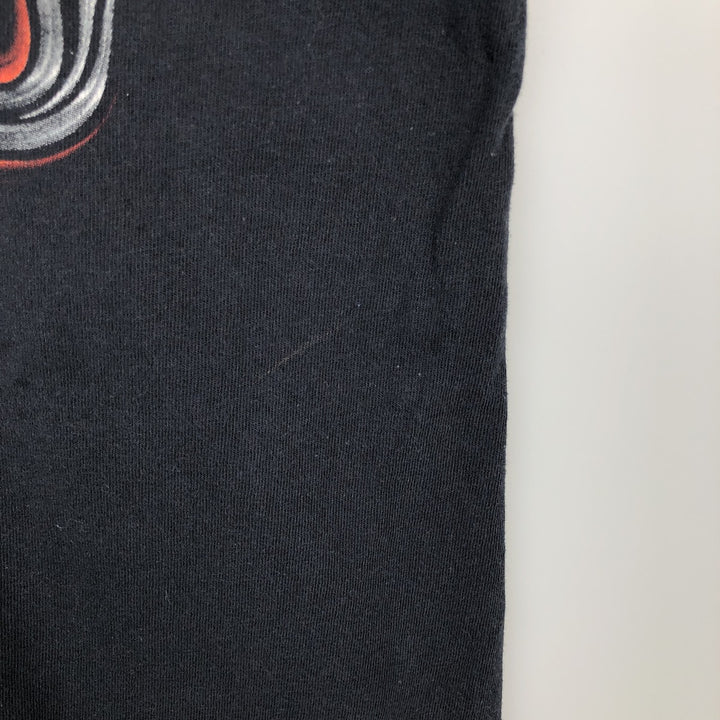 Harley-Davidson Fire Pattern Eagle Pattern Motorcycle Bike T-shirt Men's L size cotton black type Vintage Second Hand