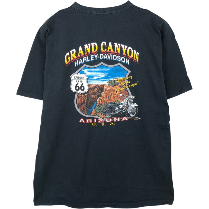 Harley-Davidson Henley Neck Motorcycle T-Shirt, Made in USA, Men's XL (approx.), Vintage cotton black type Vintage Second Hand