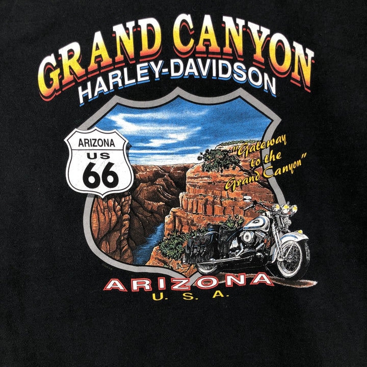 Harley-Davidson Henley Neck Motorcycle T-Shirt, Made in USA, Men's XL (approx.), Vintage cotton black type Vintage Second Hand
