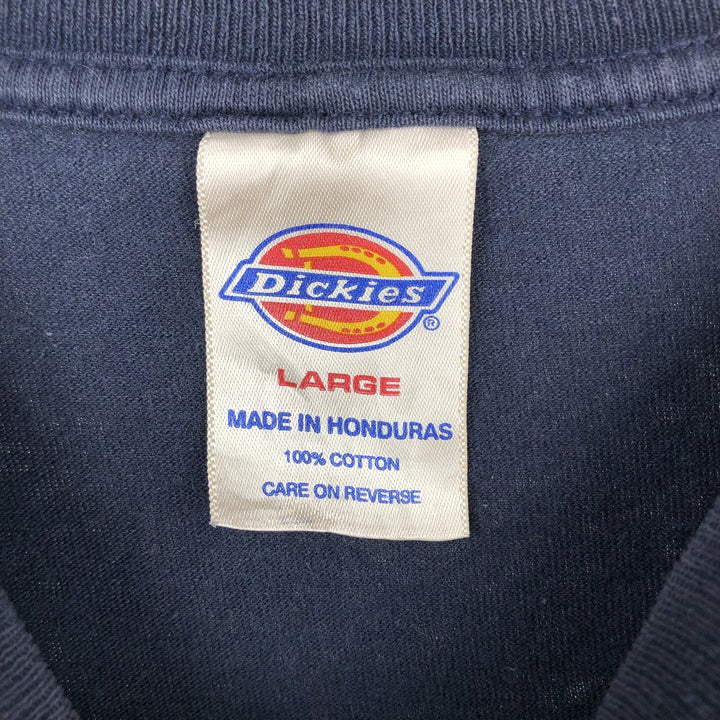 Dickies Short-Sleeve Pocket T-Shirt, Men's Size L (approx.) cotton navy blue type Vintage Second Hand