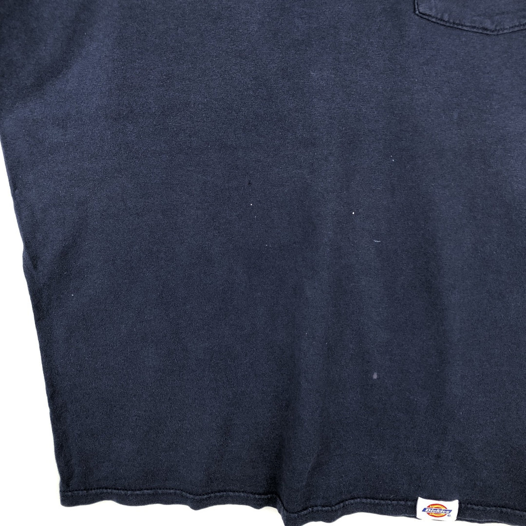 Dickies Short-Sleeve Pocket T-Shirt, Men's Size L (approx.) cotton navy blue type Vintage Second Hand