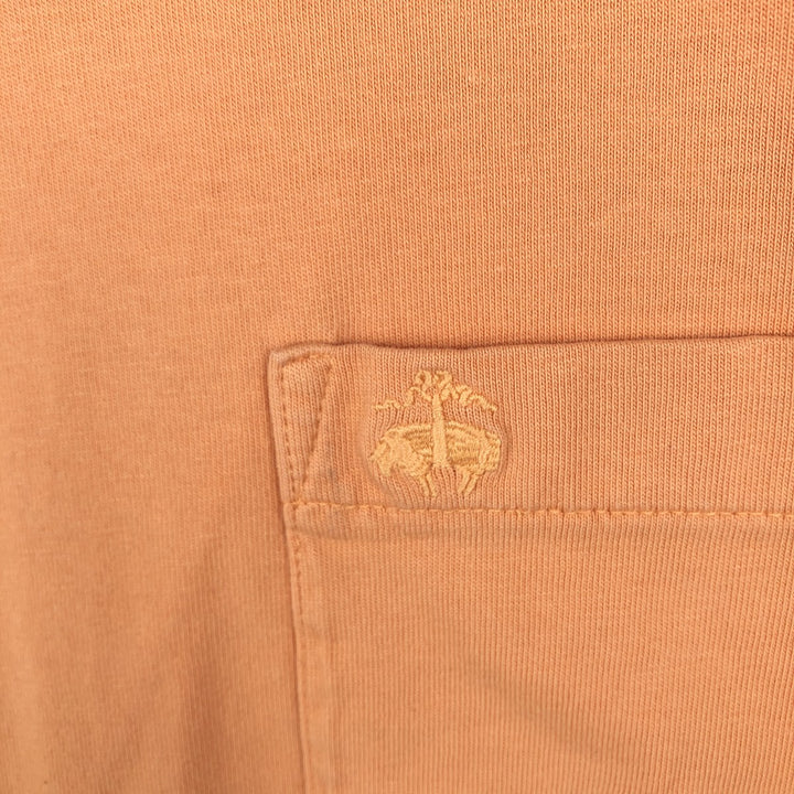Brooks Brothers 346 Short-Sleeve One-Point Logo Pocket T-Shirt, Men's Size L (approx.) cotton orange type Vintage Second Hand