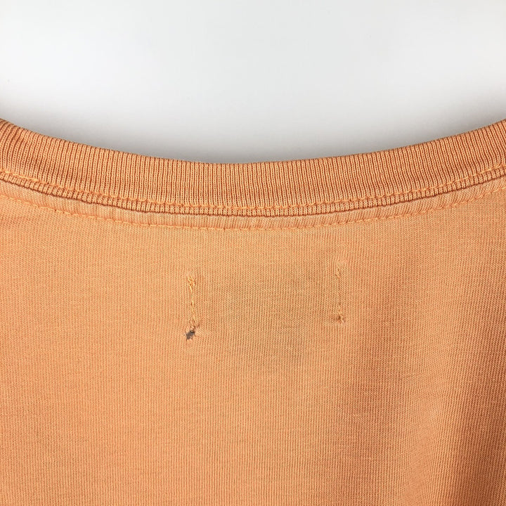 Brooks Brothers 346 Short-Sleeve One-Point Logo Pocket T-Shirt, Men's Size L (approx.) cotton orange type Vintage Second Hand