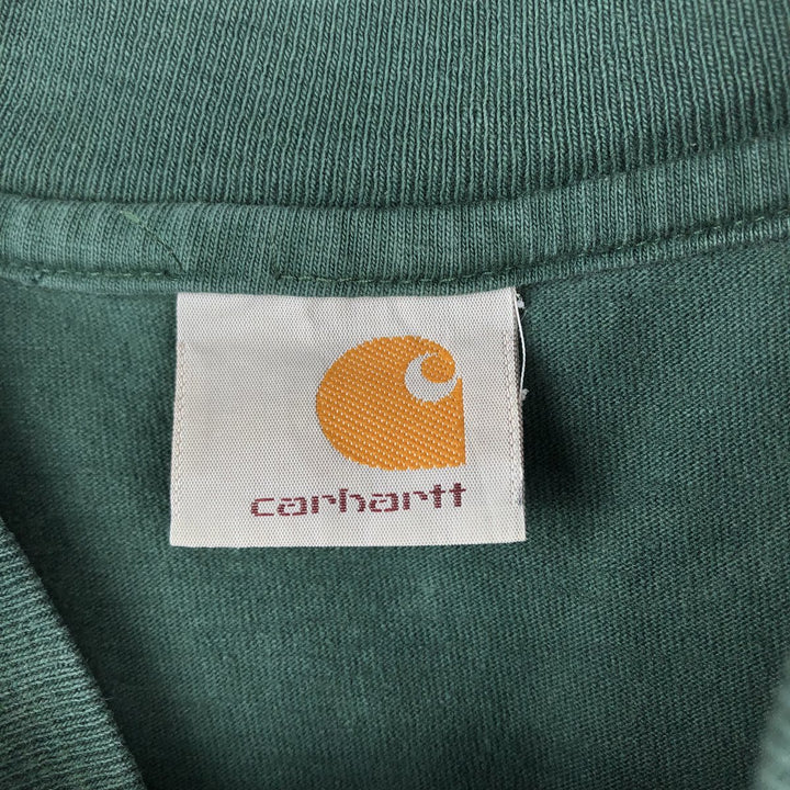 Carhartt Henley neck short-sleeved T-shirt, men's size XL. unclear green type Vintage Second Hand
