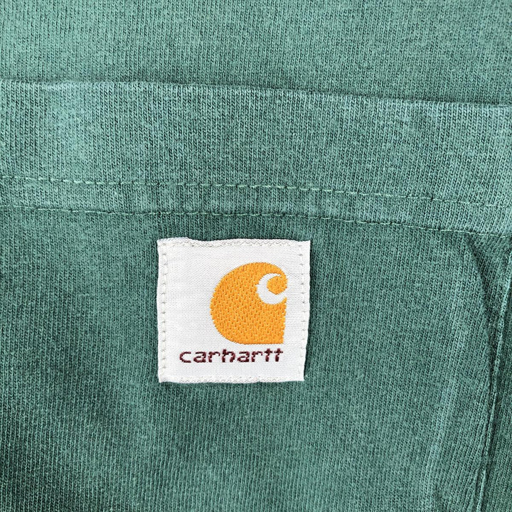 Carhartt Henley neck short-sleeved T-shirt, men's size XL. unclear green type Vintage Second Hand
