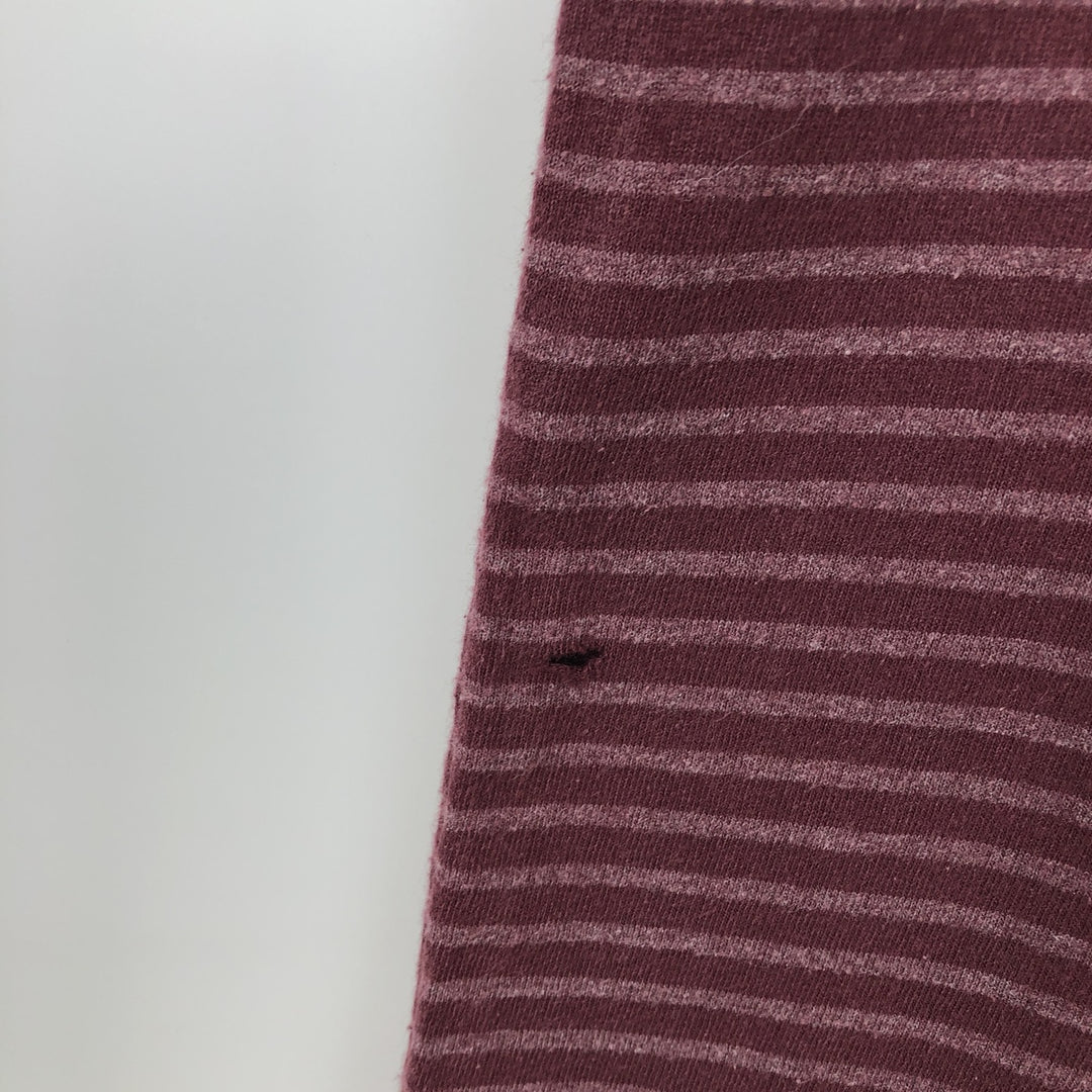 Carhartt ORIGINAL FIT Border Pattern Short-Sleeve Striped T-Shirt (Men's Size M) cotton wine-red Vintage Second Hand