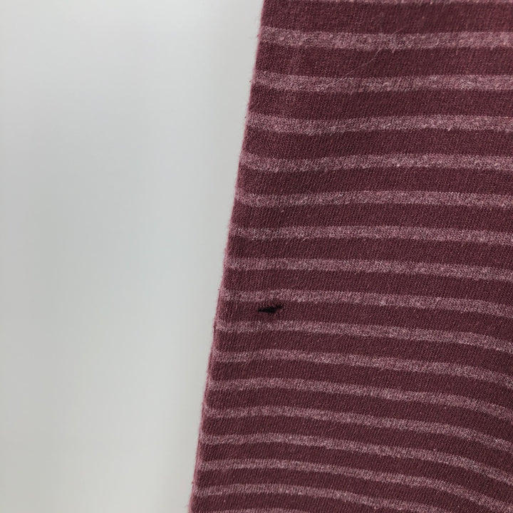 Carhartt ORIGINAL FIT Border Pattern Short-Sleeve Striped T-Shirt (Men's Size M) cotton wine-red Vintage Second Hand