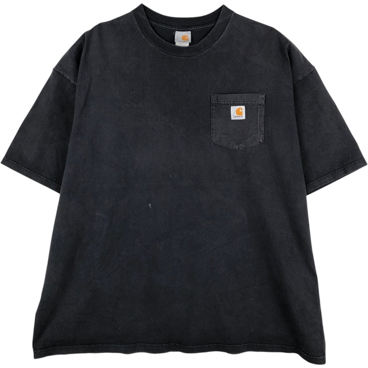 Carhartt back print short-sleeved pocket t-shirt, men's size XXL. unclear black type Vintage Second Hand